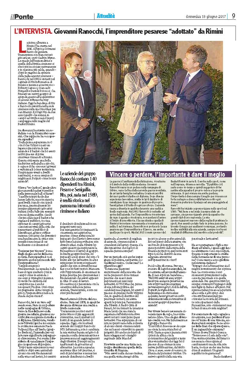 vincere o perdere, l'importante &egrave; dare il meglio, intervista a Giovanni Ranocchi, imprenditore pesarese "adottato" da Rimini