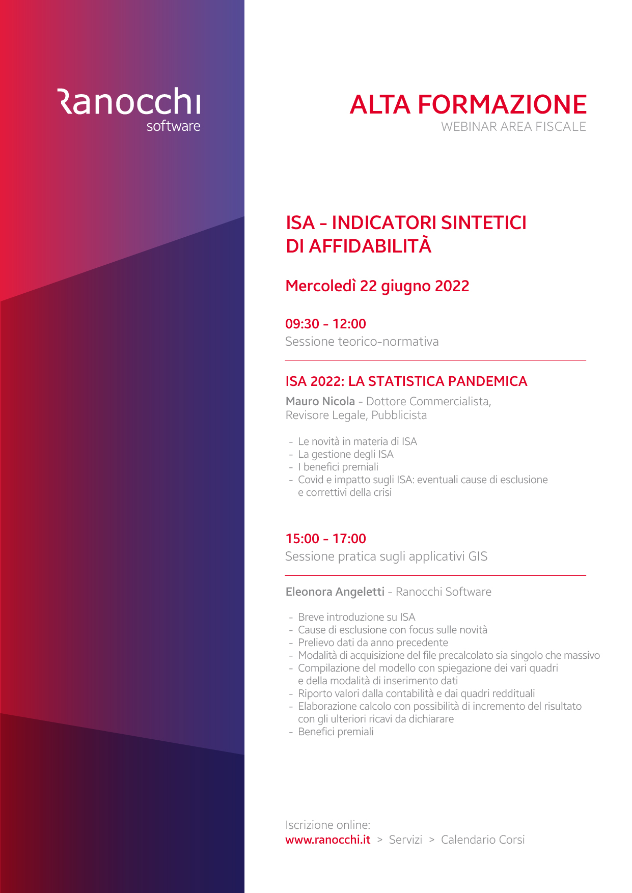 locandina webinar ISA indicatori sintetici di affidabilit&agrave;